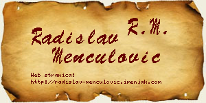 Radislav Menčulović vizit kartica